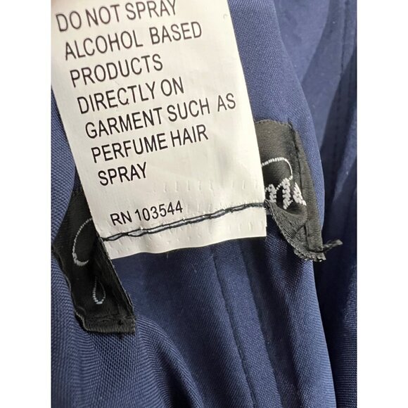 New LA FEMME Size 2 PROM Long Dress 28607 Navy *Stain* - Picture 12 of 16